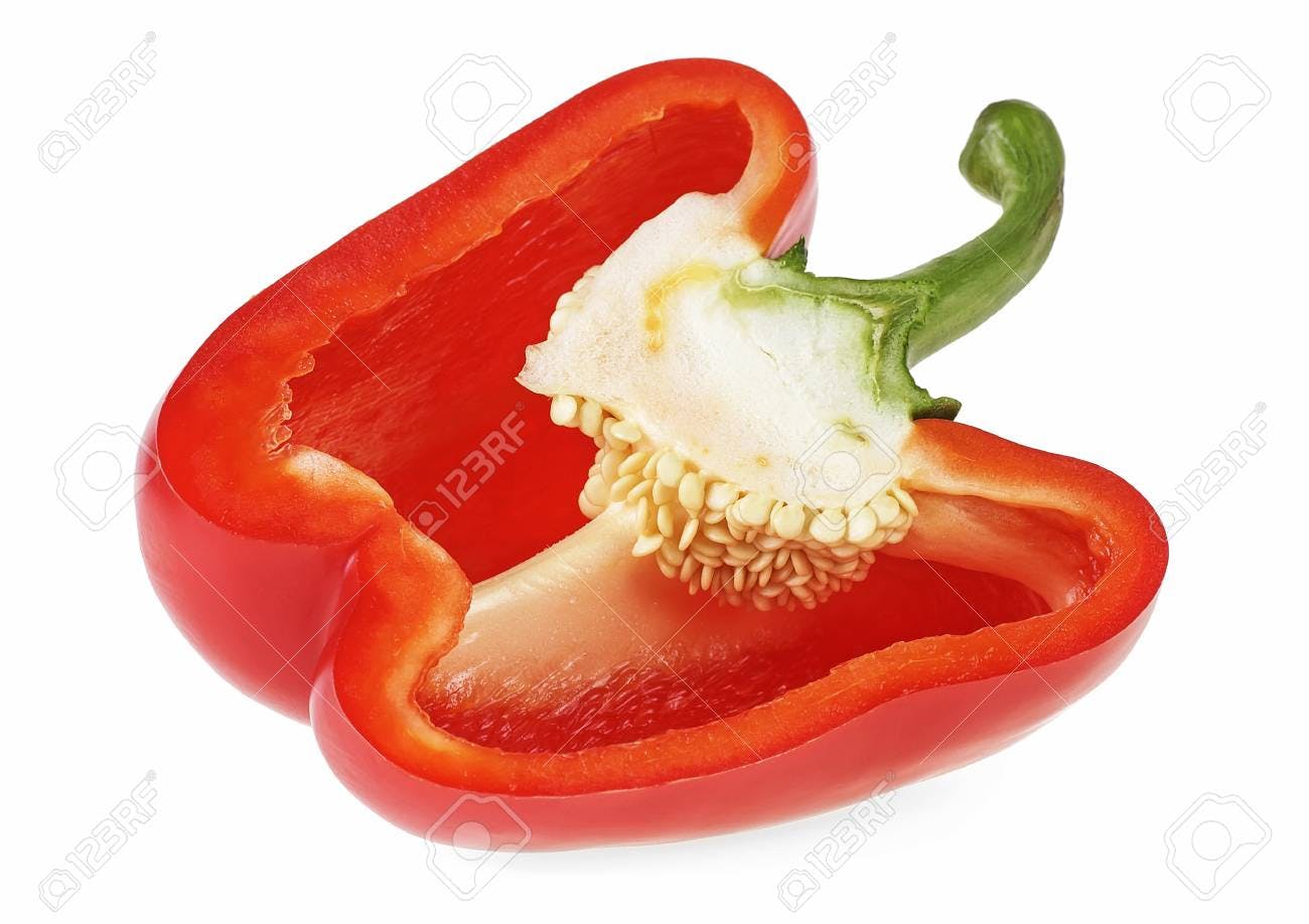 Half red bell pepper