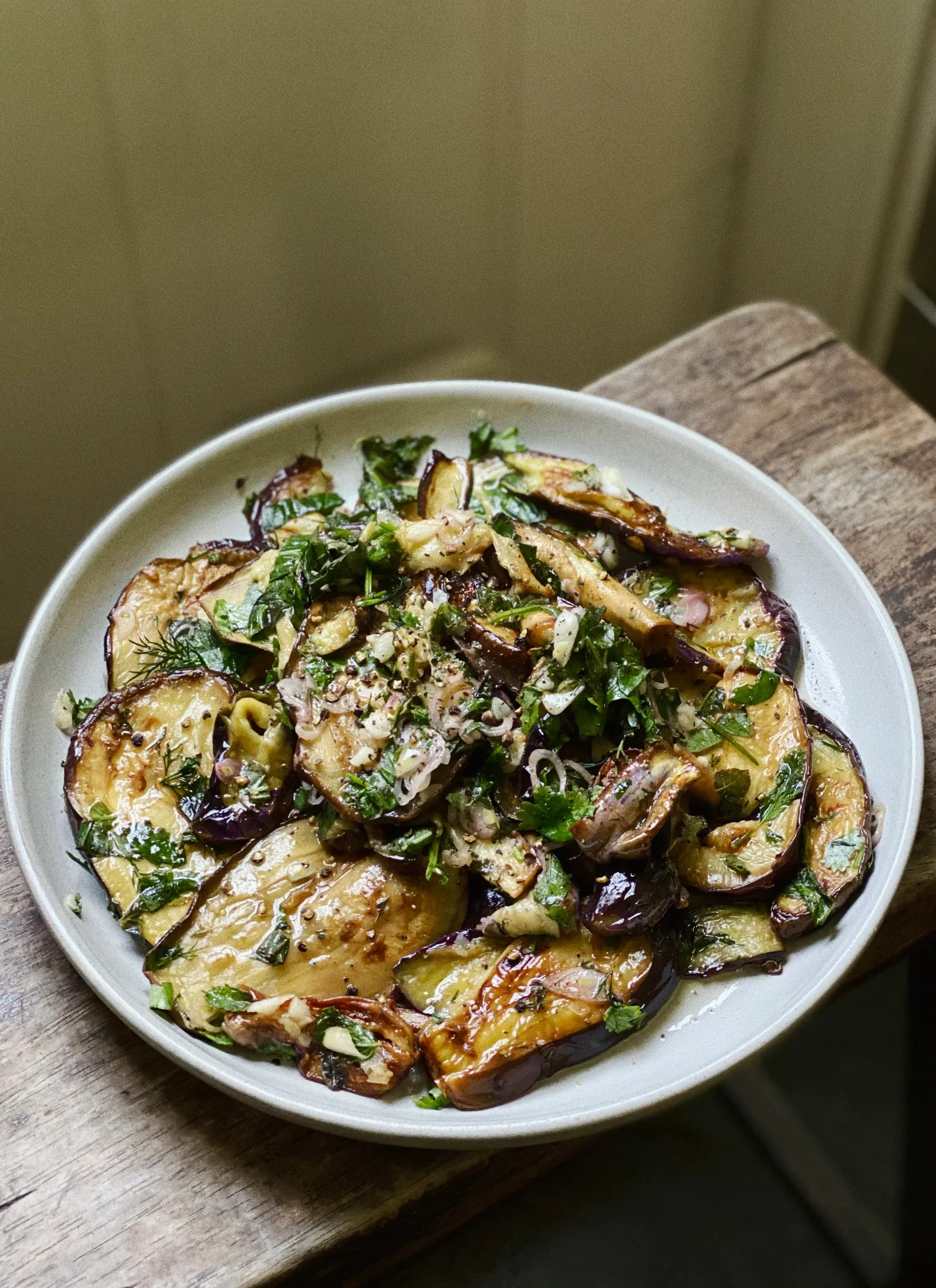 Herby Marinated Eggplant Salad