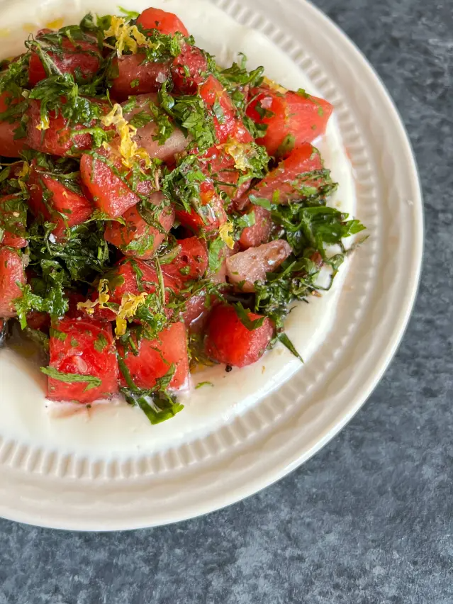 Herby Chopped Watermelon Salad