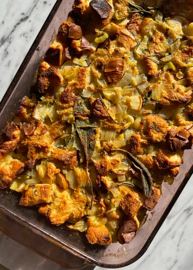 Challah & Pear Stuffing