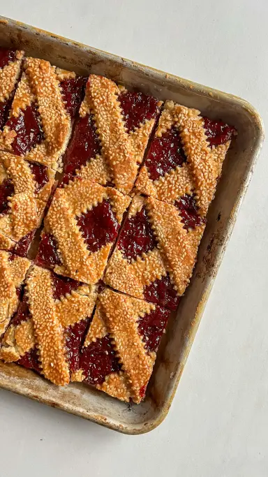 Linzer Sesame Bars